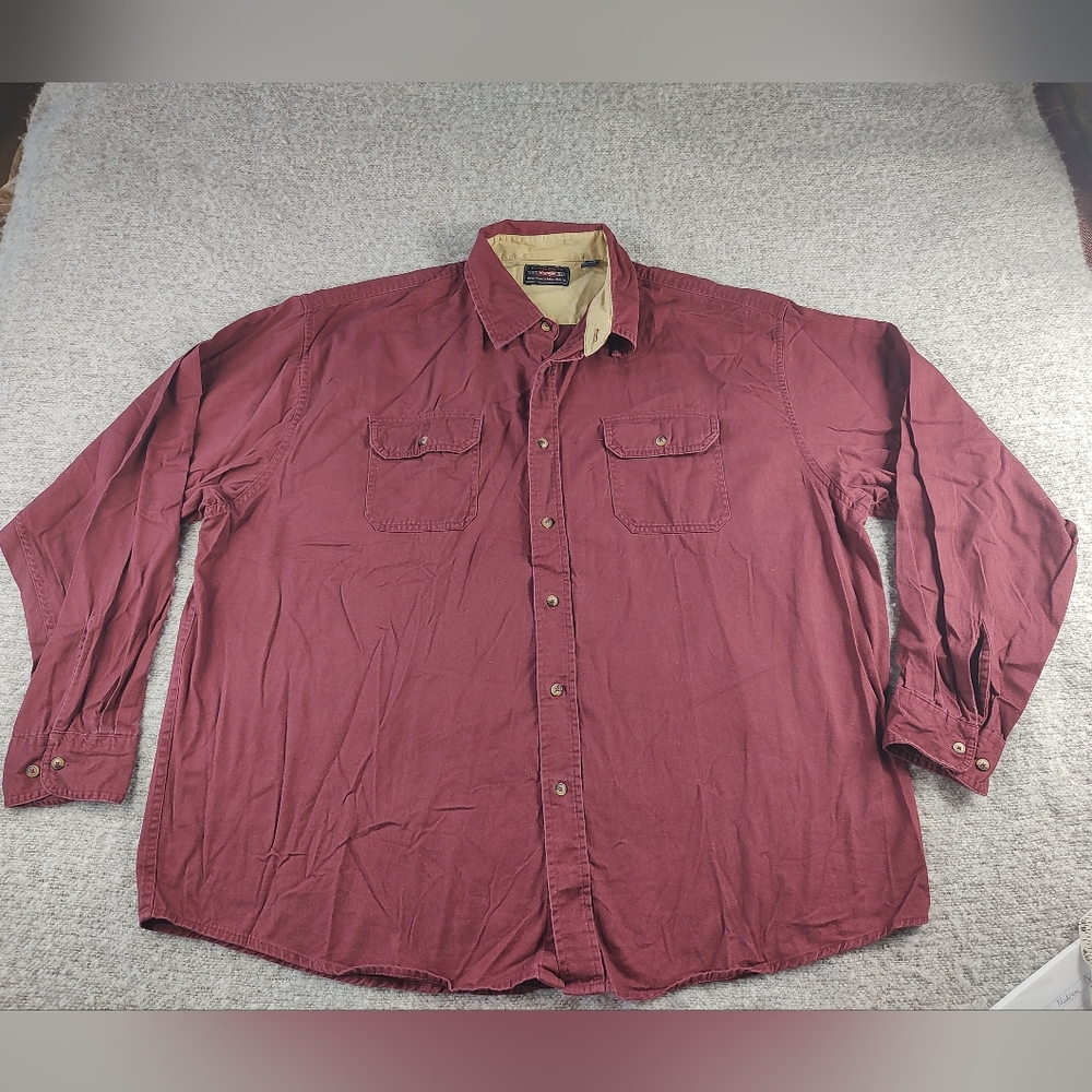Wrangler Red Men's Burgundy Button Shirt